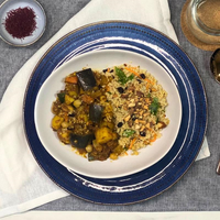 WE FEED YOU MOROCCAN VEGETABLE STEW ALMOND CRANBERRY QUINOA
